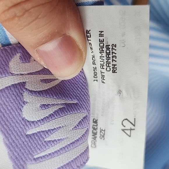 Vintage Image Oversized Pinstripe Single Button Crinkled Blazer Jacket - Picture 6 of 7